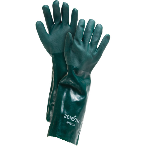 Gants verts &agrave; double enduit, 18" lo, PVC, Doublure en Jersey de coton, 70 mils Les Distributions ICE