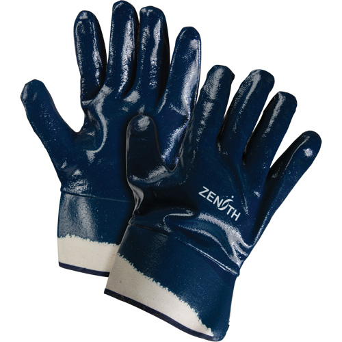 Gants &agrave; poignet de s&eacute;curit&eacute; de poids lourd, 10/T-Grand, R&ecirc;vetement Nitrile, Enveloppe en Coton Les Distributions ICE