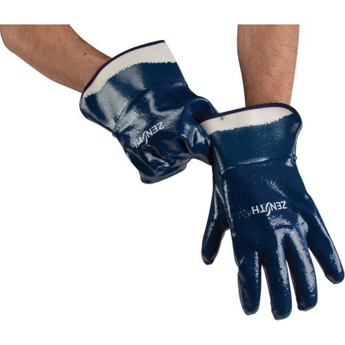 Gants &agrave; poignet de s&eacute;curit&eacute; de poids lourd, 10/T-Grand, R&ecirc;vetement Nitrile, Enveloppe en Coton Les Distributions ICE
