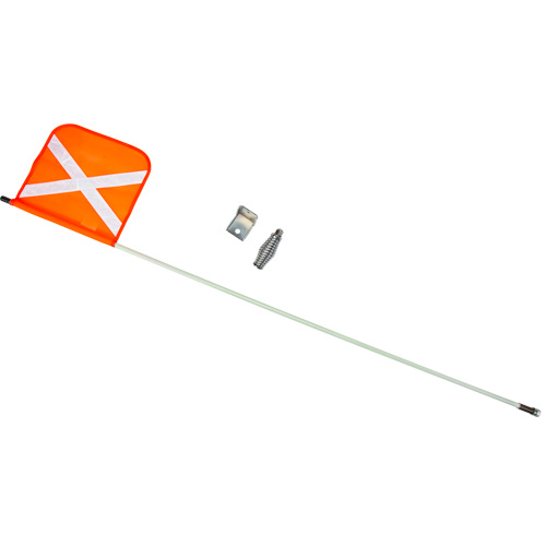 Tige de s&eacute;curit&eacute; robuste, Fixation Filet&eacute;, Hauteur 5', Orange avec X r&eacute;fl&eacute;chissant Les Distributions ICE