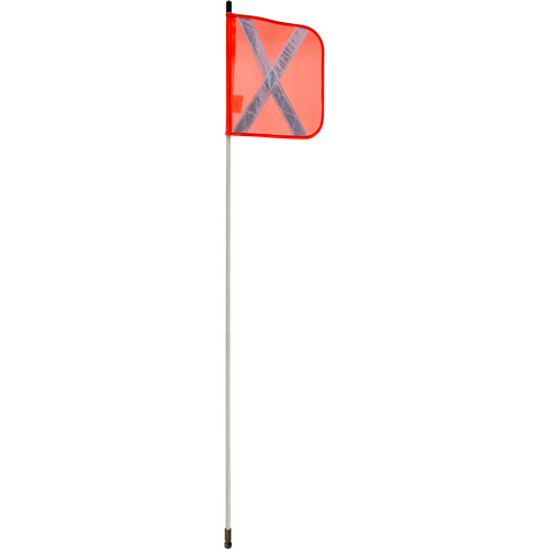 Tige de s&eacute;curit&eacute; robuste, Fixation Filet&eacute;, Hauteur 5', Orange avec X r&eacute;fl&eacute;chissant Les Distributions ICE