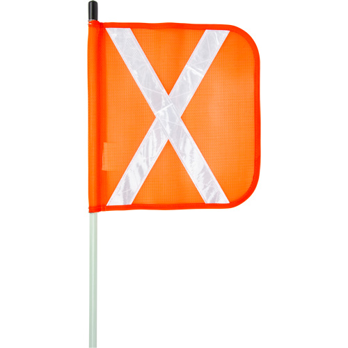 Tige de s&eacute;curit&eacute; robuste, Fixation Filet&eacute;, Hauteur 5', Orange avec X r&eacute;fl&eacute;chissant Les Distributions ICE