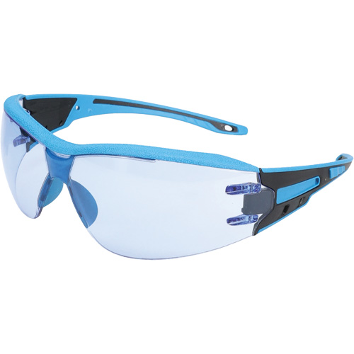 Captain Metal Detectable Rimless Safety Glasses, Light Blue Lens, Anti-Fog/Anti-Scratch, ANSI Z87+/Meets/Exceeds CSA Z94.3 Les Distributions ICE