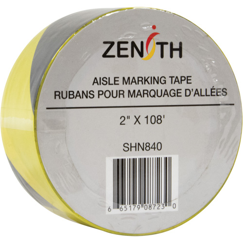 Ruban pour marquage d'all&eacute;es, 2" x 108', PVC, Noir et jaune Les Distributions ICE