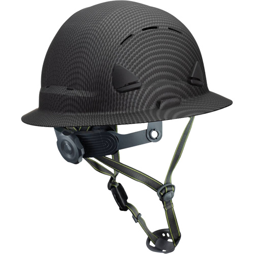 Casque Fibre Metal de style escalade avec bordure compl&egrave;te, R&eacute;pond aux normes CSA type 2, Suspension Rochet, Ventil&eacute; Les Distributions ICE