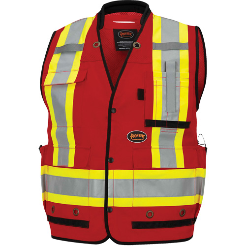 6678 High-Visibility Antimicrobial Mesh-Back Surveyor Vest, Red, Small, Polyester Les Distributions ICE