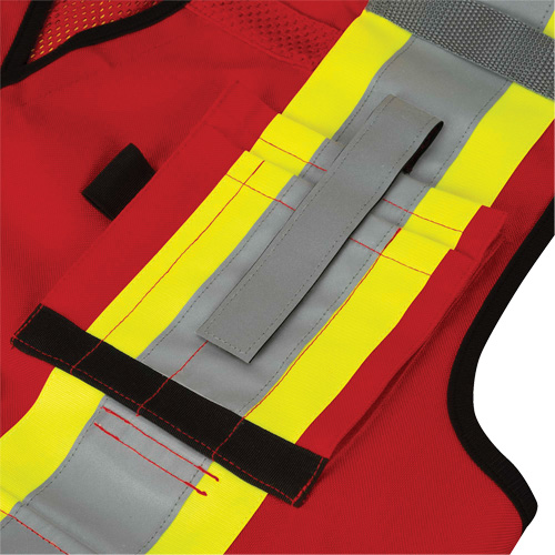 6678 High-Visibility Antimicrobial Mesh-Back Surveyor Vest, Red, Small, Polyester Les Distributions ICE