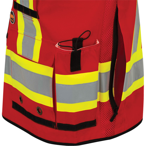 6678 High-Visibility Antimicrobial Mesh-Back Surveyor Vest, Red, Small, Polyester Les Distributions ICE