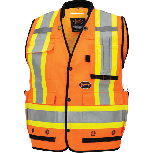 6680 High-Visibility Antimicrobial Mesh-Back Surveyor Vest, High Visibility Orange, Small, Polyester Les Distributions ICE