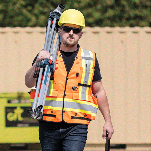 6680 High-Visibility Antimicrobial Mesh-Back Surveyor Vest, High Visibility Orange, Small, Polyester Les Distributions ICE