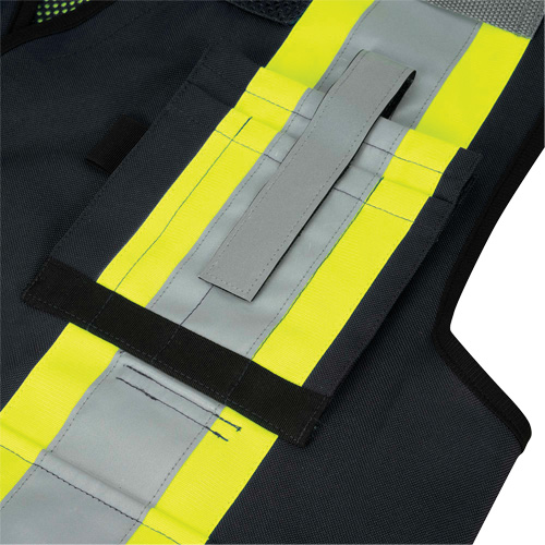 6679 Veste d'arpenteur antimicrobienne haute visibilit&eacute; avec dos en maille, Noir, Petit, Polyester Les Distributions ICE