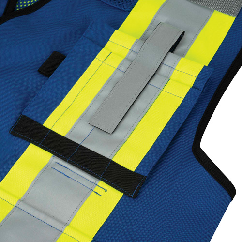 6681 Veste d'arpenteur antimicrobienne haute visibilit&eacute; avec dos en maille, Bleu royal, Petit, Polyester Les Distributions ICE