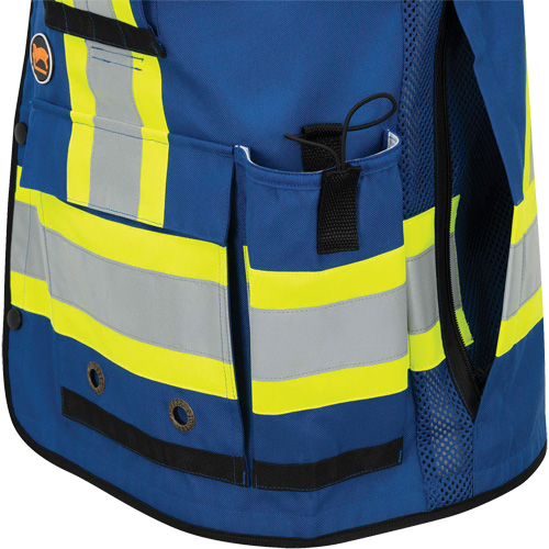 6681 Veste d'arpenteur antimicrobienne haute visibilit&eacute; avec dos en maille, Bleu royal, Petit, Polyester Les Distributions ICE