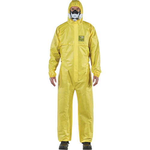 Combinaison AlphaTec 2300 STANDARD &agrave; coutures bord&eacute;es, mod&egrave;le 147, Petit, Jaune, Enduit de poly&eacute;thyl&egrave;ne/Polypropyl&egrave;ne Les Distributions ICE