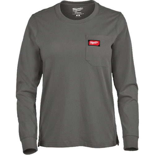 GRIDIRON Long Sleeve Pocket T-Shirt, Women's, X-Small, Grey Les Distributions ICE
