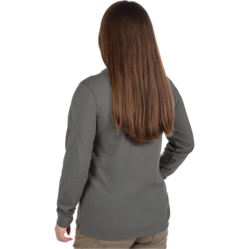 GRIDIRON Long Sleeve Pocket T-Shirt, Women's, X-Small, Grey Les Distributions ICE