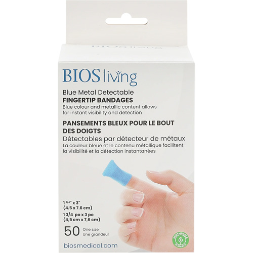 Bandages bleus, Bout de doigt, 3", Tissu d&eacute;tectable, St&eacute;rile Les Distributions ICE