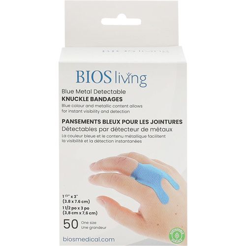 Bandages bleus, Jointures, 3", Tissu d&eacute;tectable, St&eacute;rile Les Distributions ICE