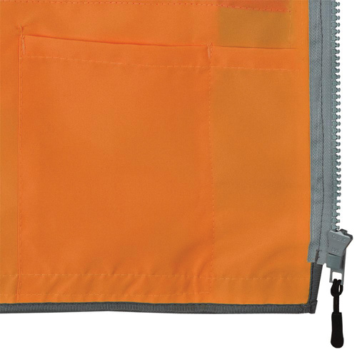 Veste de s&eacute;curit&eacute; pour arpenteur Pioneer avec fermeture &agrave; glissi&egrave;re et dos en maille, Orange haute visibilit&eacute;, Petit, Polyester Les Distributions ICE