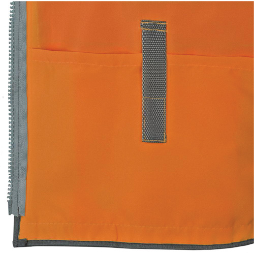 Veste de s&eacute;curit&eacute; pour arpenteur Pioneer avec fermeture &agrave; glissi&egrave;re et dos en maille, Orange haute visibilit&eacute;, Petit, Polyester Les Distributions ICE