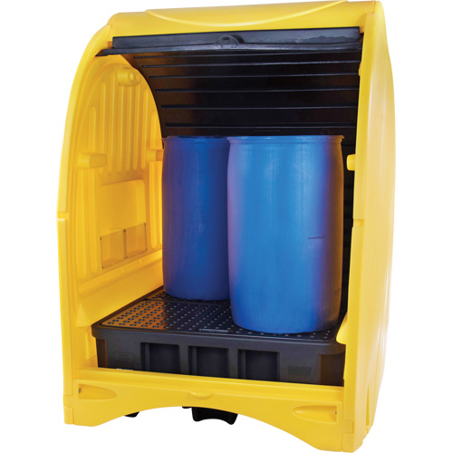 4-Drum Hard Cover Spill Pallet, 68.11" L x 61.61" W x 83.07" H, 1433 lbs. Load Capacity Les Distributions ICE