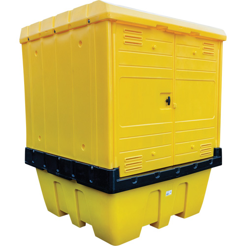 Hard Cover IBC Spill Pallet, 70" L x 70" W x 90" H, 1135 lbs. Load Capacity Les Distributions ICE
