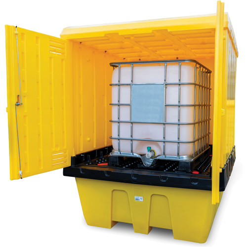 Hard Cover IBC Spill Pallet, 70" L x 70" W x 90" H, 1135 lbs. Load Capacity Les Distributions ICE