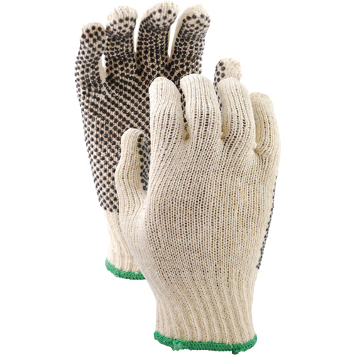 417 PVC Dotted String Knit Gloves, Poly/Cotton, Single Sided, Small Les Distributions ICE