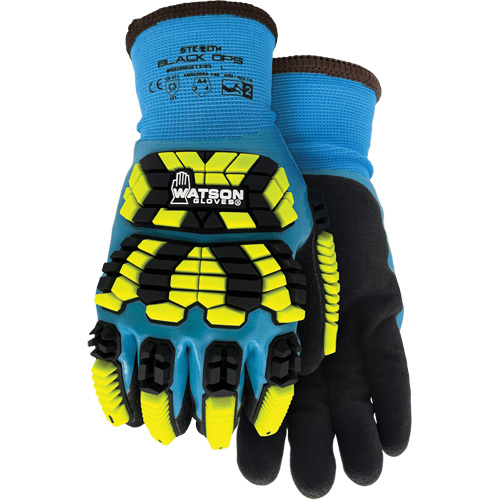 Gants d'hiver antichocs 9393TPR Stealth Black Ops, Petit, Paume en Mousse de latex, Poignet Poignet en tricot Les Distributions ICE