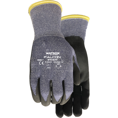 Gants r&eacute;sistant &agrave; la coupe Stealth Falcon 367, Taille Petit, Calibre 15, Rev&ecirc;tement Mousse de nitrile, Enveloppe en Fibre de verre/PEHP/Nylon/Spandex, ASTM ANSI niveau A3/EN 388 niveau C Les Distributions ICE