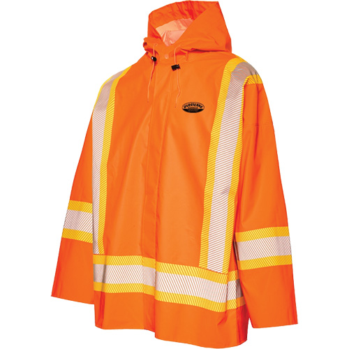 R804 Hurricane Rain Jacket, Small, High Visibility Orange Les Distributions ICE