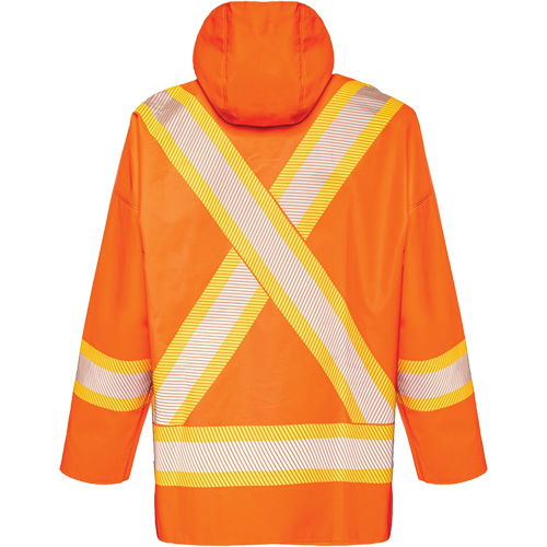 R804 Hurricane Rain Jacket, Small, High Visibility Orange Les Distributions ICE