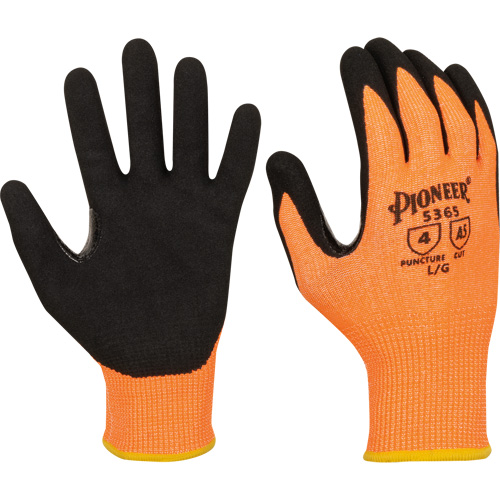 Gants r&eacute;sistants &agrave; la coupe compatibles avec les &eacute;crans tactiles, Taille Petit, Calibre 13, Rev&ecirc;tement Nitrile, Enveloppe en Polyester/PEHP, ASTM ANSI niveau A5 Les Distributions ICE