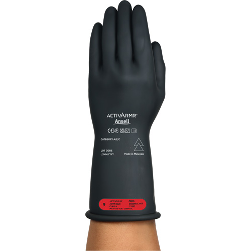 ActivArmr&reg; RIG R011BUL Ultra-Lightweight Electrical Insulated Gloves, ASTM Class 0, Size 9, 11" L Les Distributions ICE