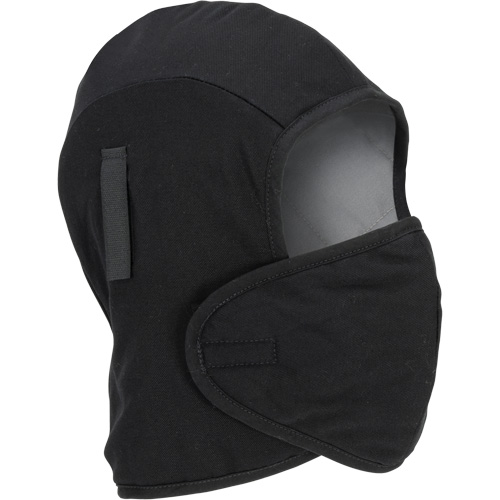 Pioneer 766A Flame-Resistant Quilted Hard Hat Liner with Detachable Mouthpiece, Black/Grey, Cotton/FR-Tech&reg;/Modacrylic/Nylon Les Distributions ICE