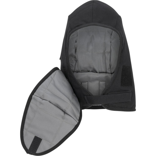 Pioneer 766A Flame-Resistant Quilted Hard Hat Liner with Detachable Mouthpiece, Black/Grey, Cotton/FR-Tech&reg;/Modacrylic/Nylon Les Distributions ICE