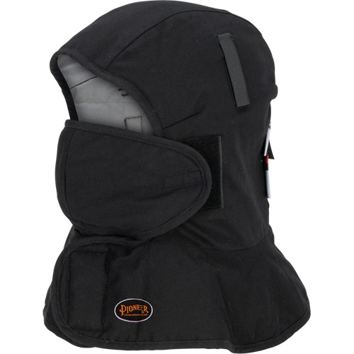 Pioneer 765A Flame-Resistant Quilted Hard Hat Liner with Long Neck & Detachable Mouthpiece, Black/Grey, Cotton/FR-Tech&reg;/Modacrylic/Nylon Les Distributions ICE