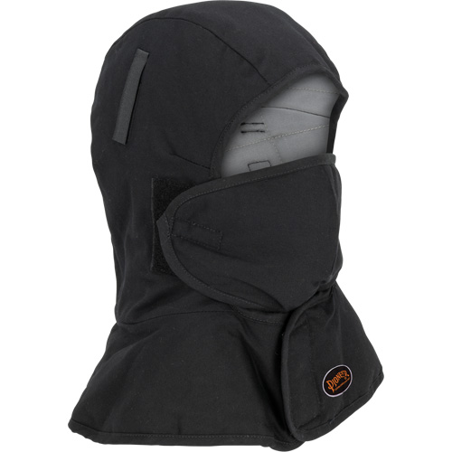 Pioneer 765A Flame-Resistant Quilted Hard Hat Liner with Long Neck & Detachable Mouthpiece, Black/Grey, Cotton/FR-Tech&reg;/Modacrylic/Nylon Les Distributions ICE