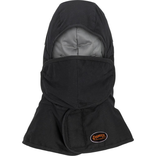 Pioneer 765A Flame-Resistant Quilted Hard Hat Liner with Long Neck & Detachable Mouthpiece, Black/Grey, Cotton/FR-Tech&reg;/Modacrylic/Nylon Les Distributions ICE