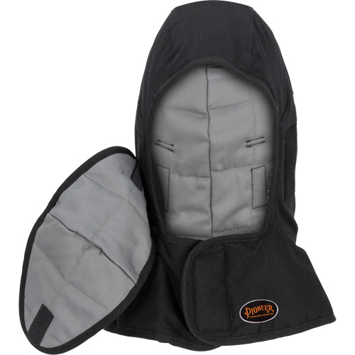 Pioneer 765A Flame-Resistant Quilted Hard Hat Liner with Long Neck & Detachable Mouthpiece, Black/Grey, Cotton/FR-Tech&reg;/Modacrylic/Nylon Les Distributions ICE