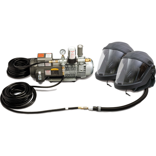 Syst&egrave;me de casque et de protection respiratoire &agrave; adduction d'air DEFENDER pour 2 travailleur Les Distributions ICE