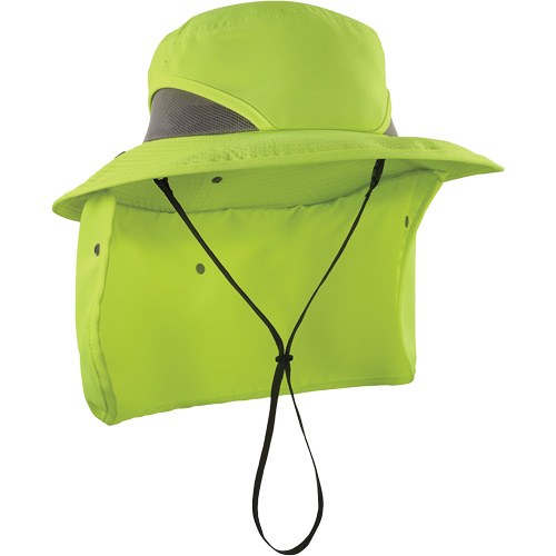 Chapeau de garde forestier 8934 Chill-Its avec prot&egrave;ge-nuque, grand/tr&egrave;s-grand, Lime haute visibilit&eacute; Les Distributions ICE