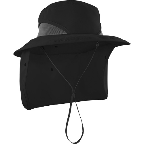 Chapeau de garde forestier 8934 Chill-Its avec prot&egrave;ge-nuque, grand/ T-grand, Noir Les Distributions ICE
