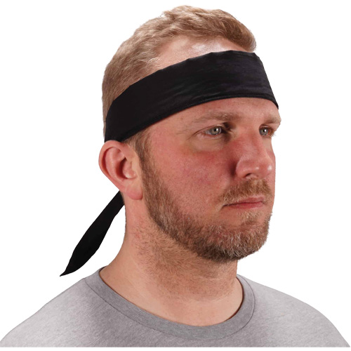 Chill-Its 6702 Cooling Headband with Embedded Polymers & Tie Closure, Black Les Distributions ICE