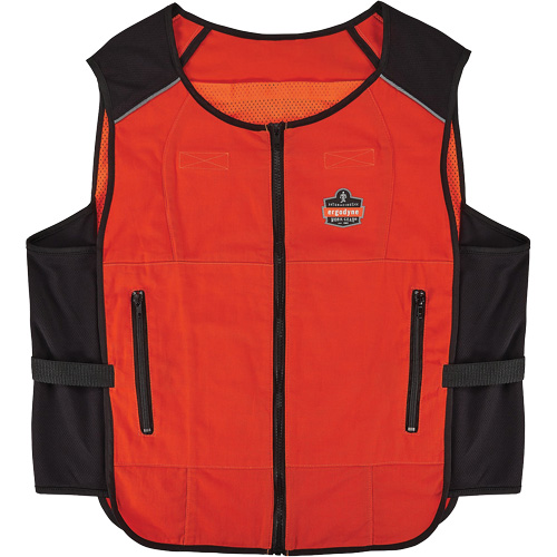 Chill-Its 6260 Lightweight Phase Change Cooling Vest with Rechargeable Packs, Small/Medium, Orange Les Distributions ICE