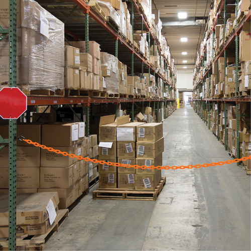 Magnetic Chain Barrier Warehouse Kit, Orange, 2" Link, 15' Length Les Distributions ICE