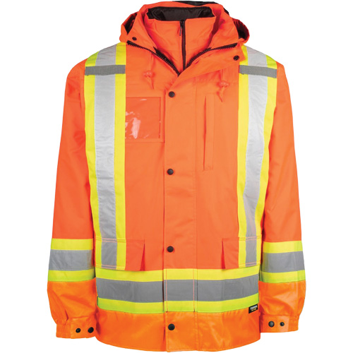 Manteau haute visibilit&eacute; 7-en-1, Polyester, Orange haute visibilit&eacute;, 2T-Grand Les Distributions ICE