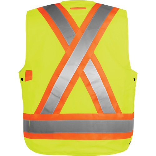 Veste haute visibilit&eacute; pour arpenteur, Orange haute visibilit&eacute;, Petit, Polyester Les Distributions ICE