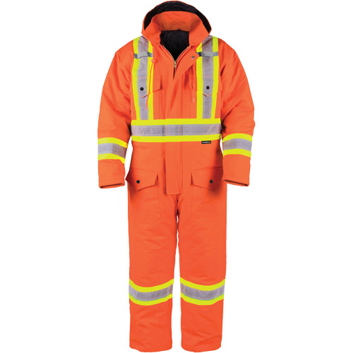 Salopette en canevas doubl&eacute;e haute visibilit&eacute;, 2T-Grand, Orange haute visibilit&eacute; Les Distributions ICE