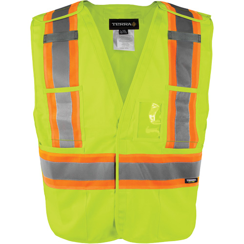 Gilet haute visibilit&eacute; &agrave; d&eacute;tachement rapide en 5 points, Orange haute visibilit&eacute;, Moyen/Petit, Polyester Les Distributions ICE